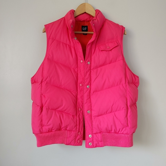 Vintage Gap Down-filled Puffer Vest Pink Size XL Quilted - Picture 2 of 12